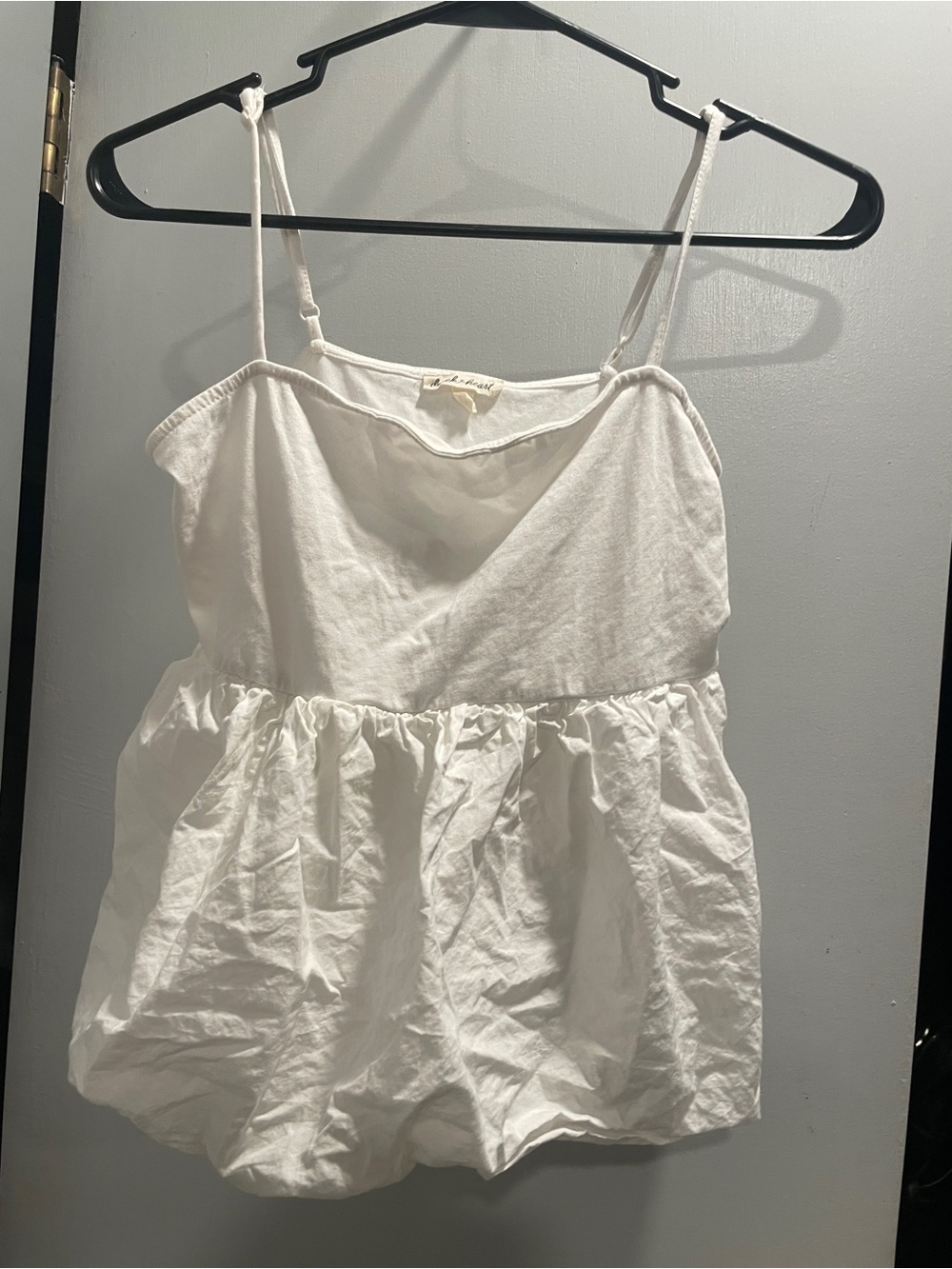 Derek Heart White Cotton Spaghetti-Strap Chemise size L